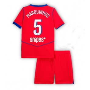 Paris Saint-Germain Marquinhos #5 Tredjeställ Barn 2025-26 Kortärmad (+ Korta byxor)